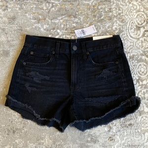 American Eagle Hi-Rise Festival Midi Black Jean Shorts